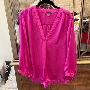 Vince Camuto Relaxed Pink Blouse with Long Sleeves